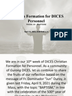 Christian Formation For DICES Personnel: Week 10 - Baptism