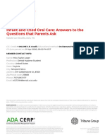 Ce Certificate - Infant-And-Child-Oral-Care-Answers-To-The-Questions-That-Parents-Ask - Adacerp