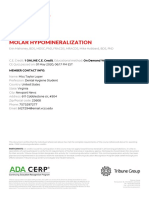Ce Certificate - Molar-Hypomineralization - Adacerp