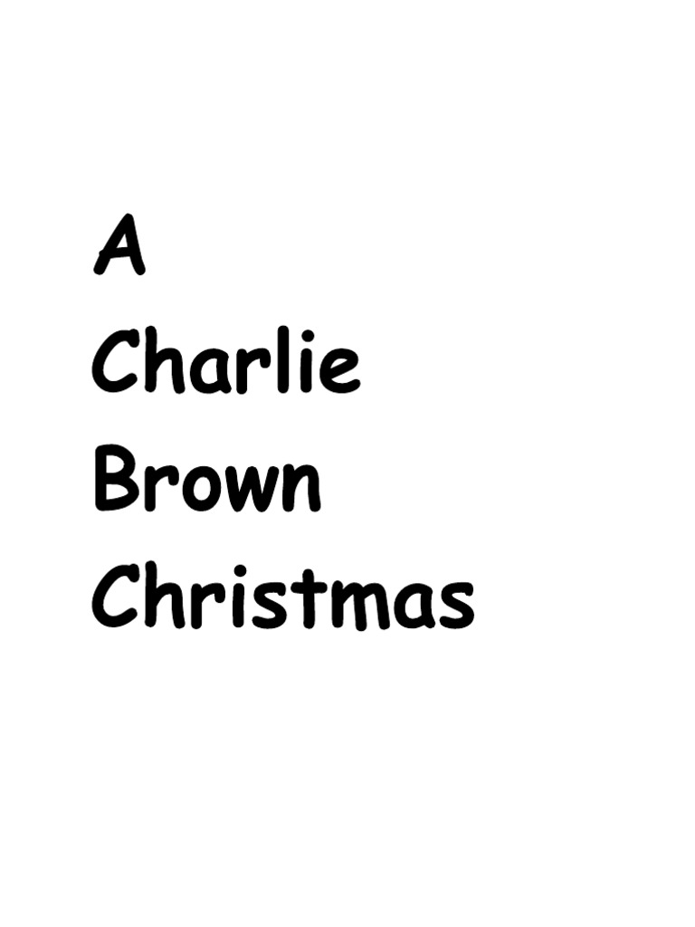 Charlie Brown Christmas Play Script PDF Peanuts Strip