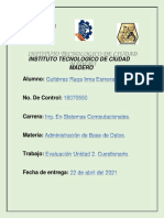 Evaluación Unidad 2. Cuestionario