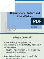 Daft - Chapter 10 - Organizational Culture and Ethical Values