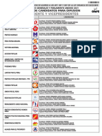 Lista de Candidatos para Presidente y Vicepresidentes.