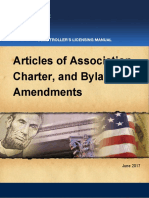 Articles of Association, Charter, and Bylaw Amendments: Comptroller'S Licensing Manual