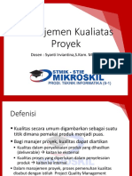 Manajemen Kualitas Proyek