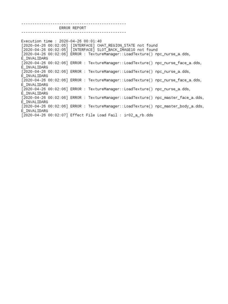 Texture Load Error Report | PDF | Computers