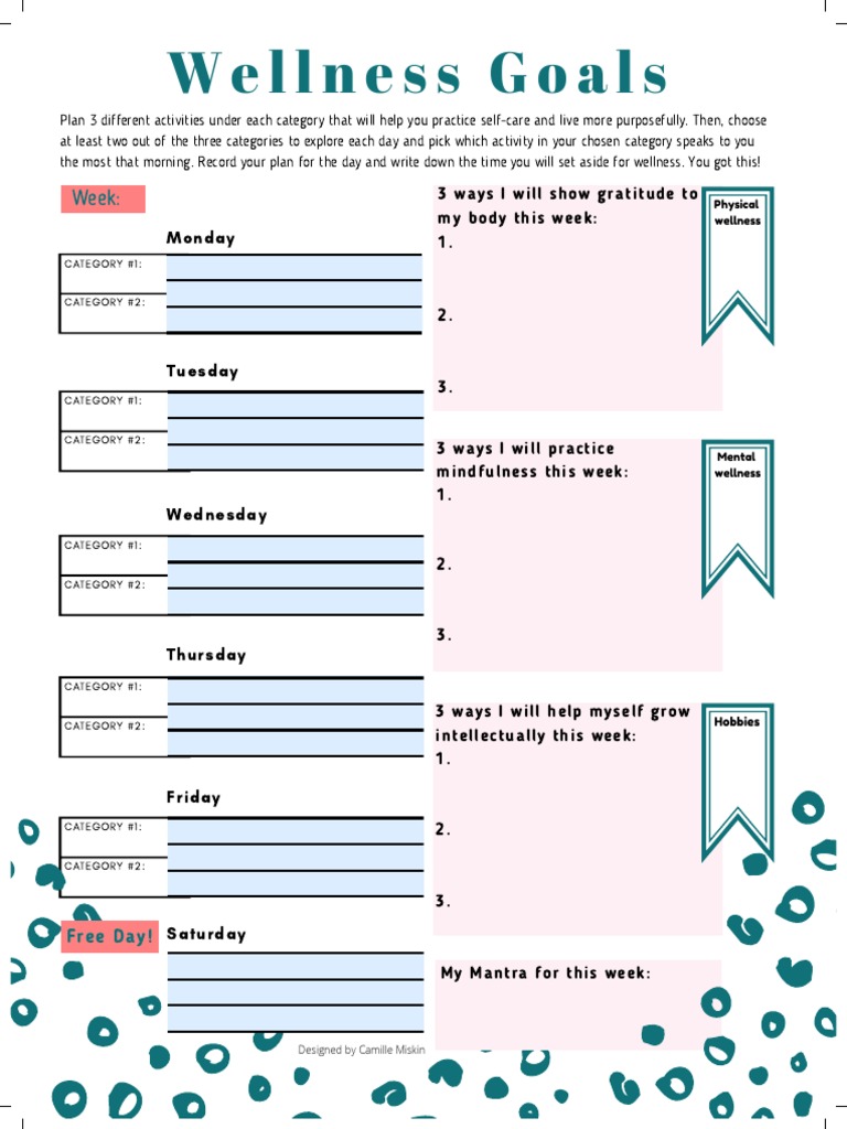 Wellness Goals - Template | PDF