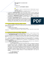 Lesson 1. Customers' Needs I. Facts About Customers: II. How To Best Identify Customers' Needs or Wants