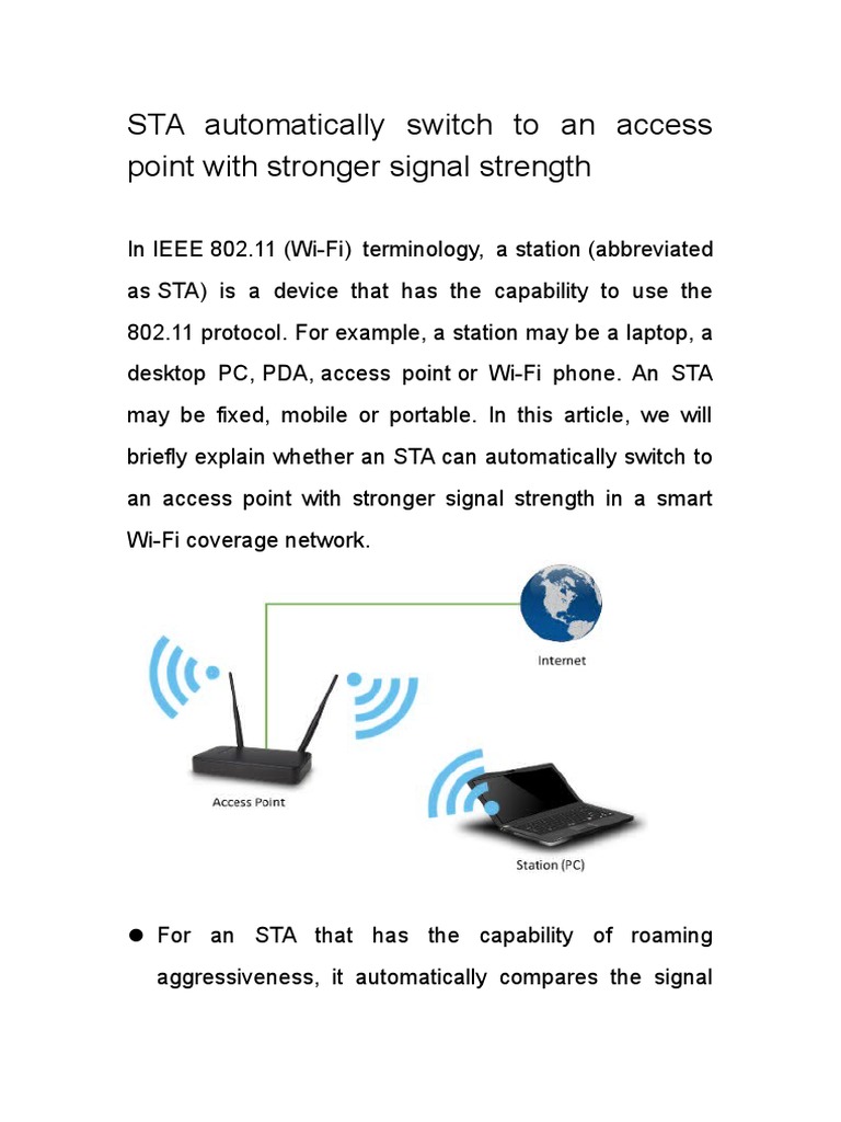 STA Automatically Switch To An Access Point With Stronger Signal ...