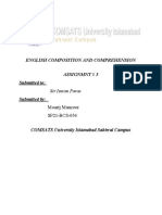 English Composition and Comprehension Assignmnt # 3 Submitted To