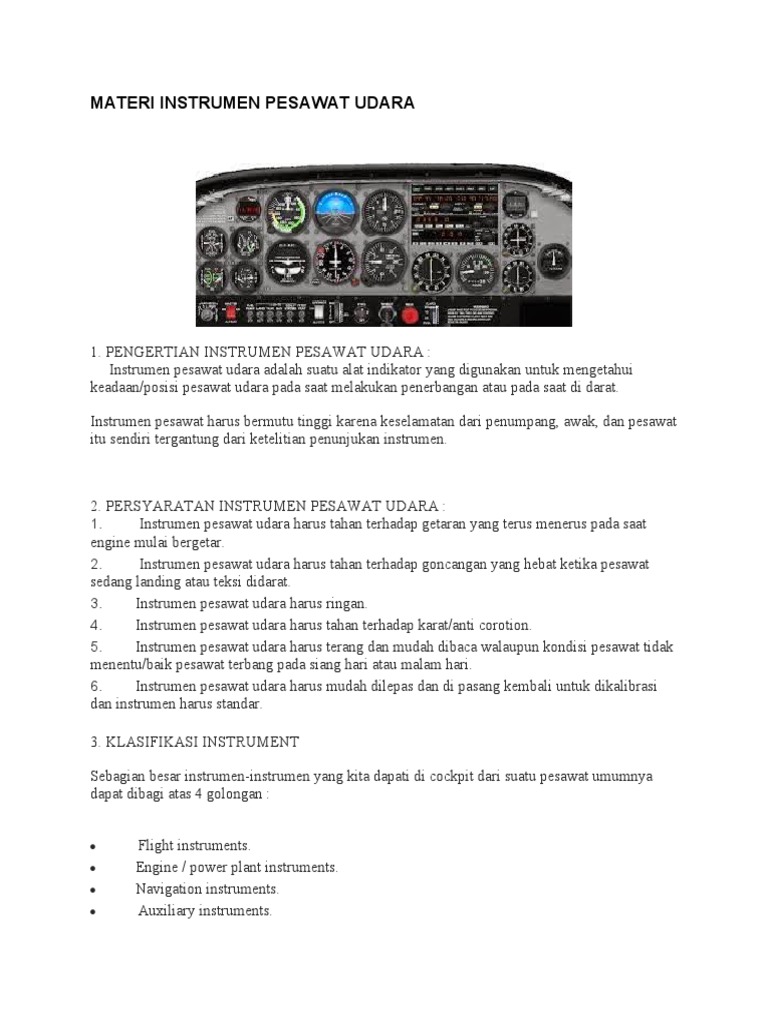 Materi Instrumen Pesawat Udara | PDF