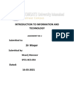 Sir Waqar: Introduction To Information and Technology