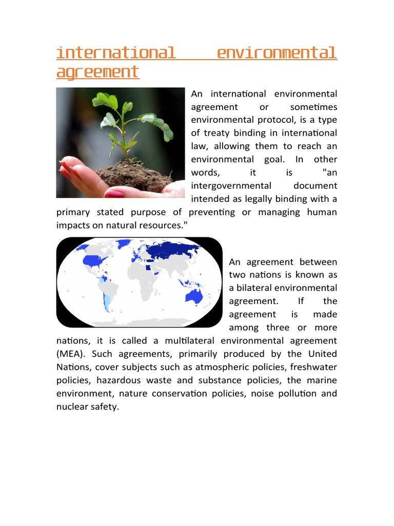 International Environmental Treaties | PDF | Chemical Weapon | Natural ...