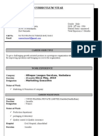 Curriculum Vitae Keyur D. Vasava: Hikepar League Services, Vadodara Since May, 2010 Marketing Executive