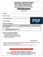 Elementary and Secondary Education Department,: Govt of Khyber Pakhtunkhwa (Screening Test For CT, TT, Pet)