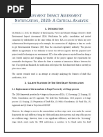 Environment Impact Assessment Notification 2020