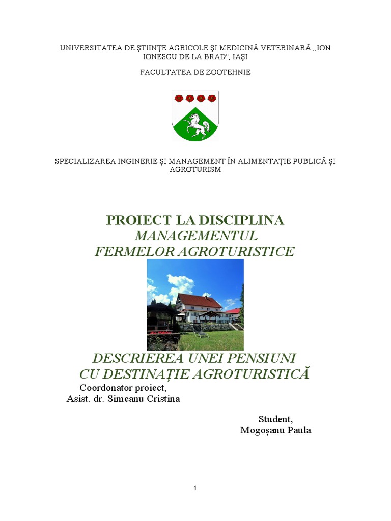 Managementul Fermelor Agroturistice | PDF