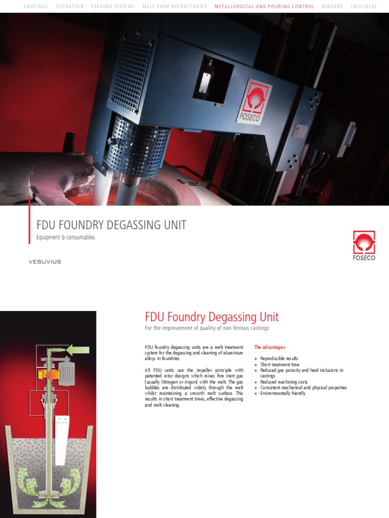 Fdu Foundry Degassing Unit: Equipment & Consumables | PDF | Foundry ...