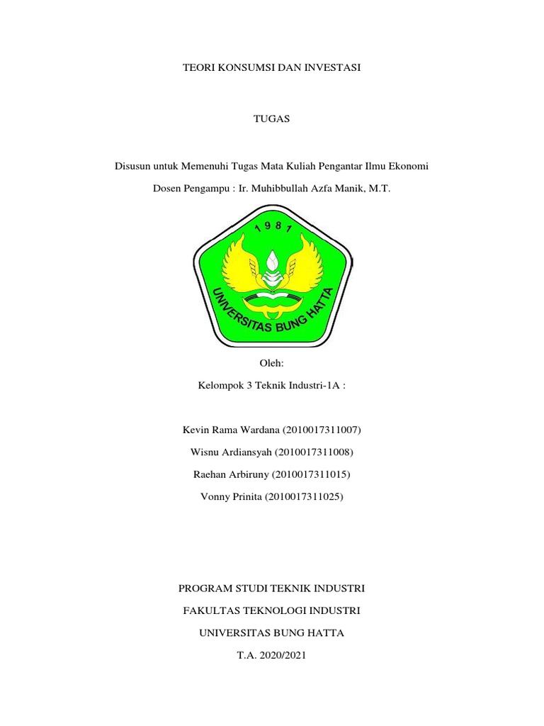TEORI KONSUMSI DAN INVESTASI PDF
