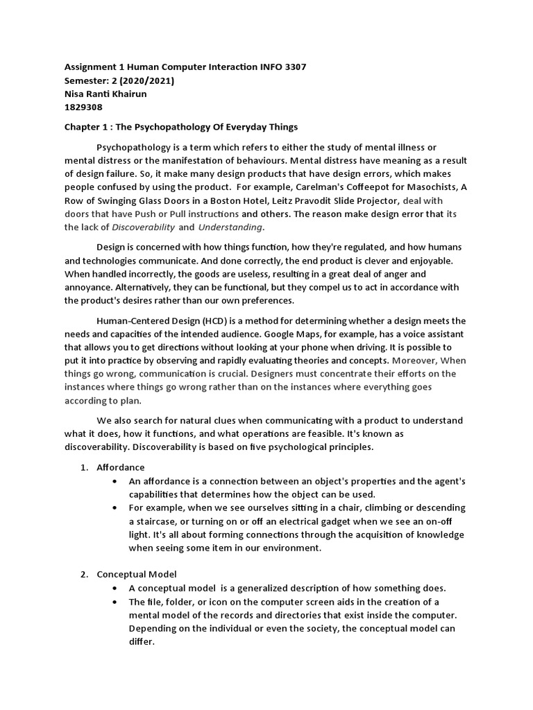 Human-Centered Design & Psychology | PDF | Conceptual Model | System