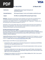 Visa Security Bulletin-PCI PIN v3.1 and Other News - Mar 2021