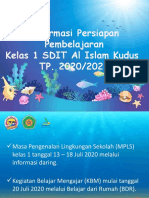 Informasi Persiapan Kelas 1 TP. 2020-2021