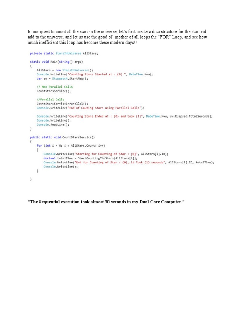 The Sequential Execution Took Almost 30 Seconds in My Dual Core ...