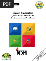 Basic Calculus: Quarter 3 - Module 9: Optimization Problems