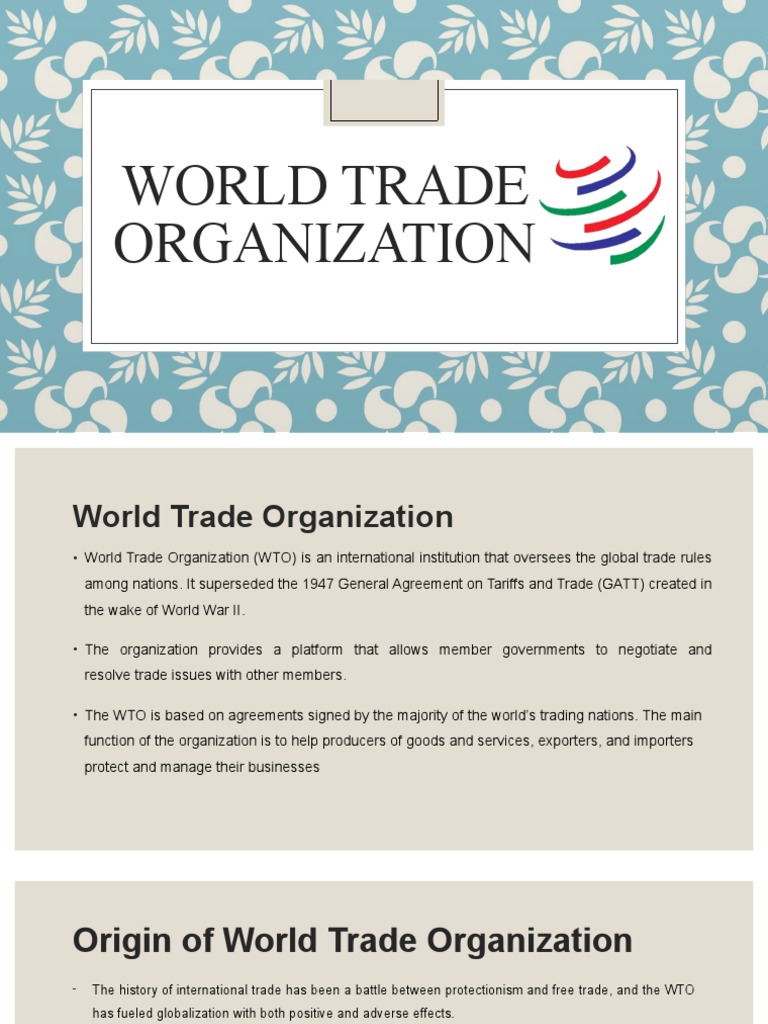 World Trade Organization | PDF | Uruguay Round | World Trade Organization