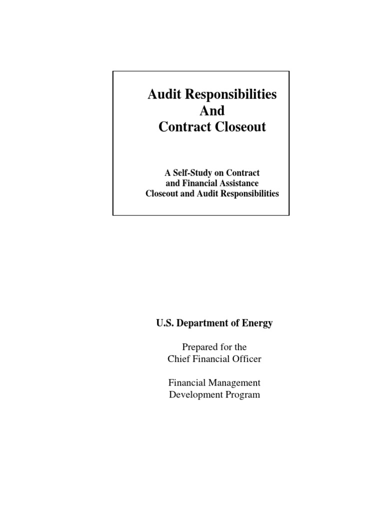 Closeout Contract PDF Audit Real Estate Appraisal