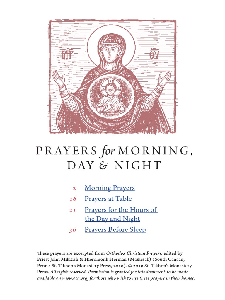 Orthodox 2024 morning prayers