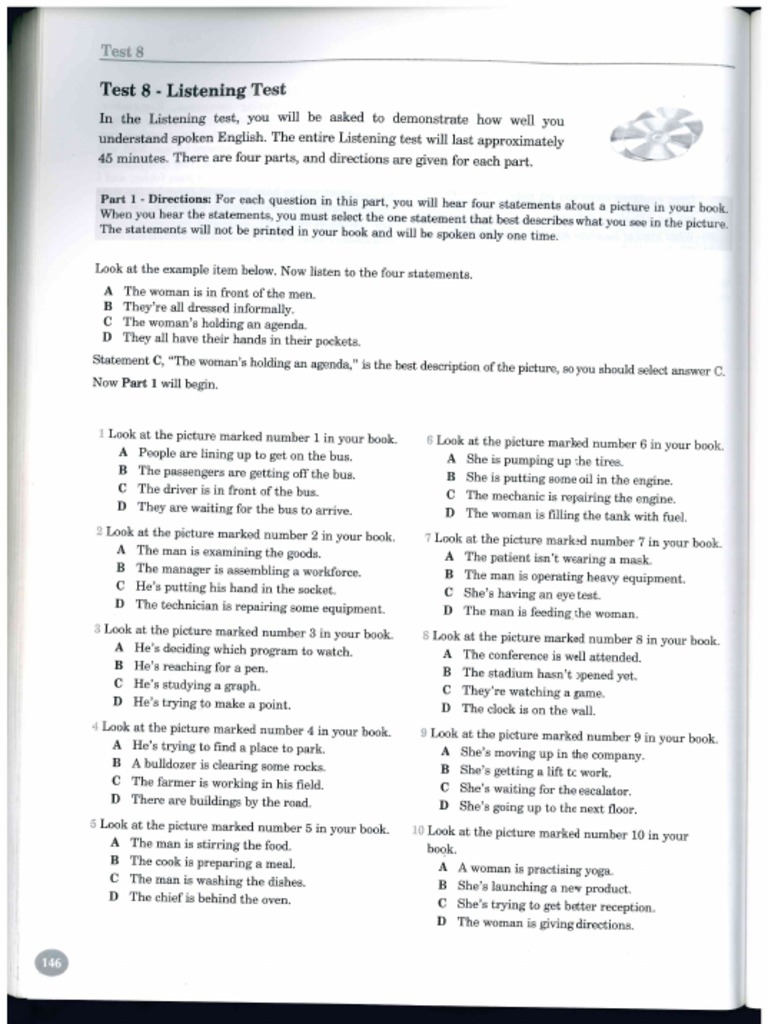 Test 8 listening-TOEIC GRIVAS | PDF