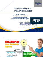 Materi Inisiasi 3 Kreativitas, Inovasi Dan Entrepreneurship