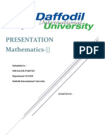 Presentation Mathematics - : Submitted To - MD - Salek Parvez Department of GED Daffodil International University