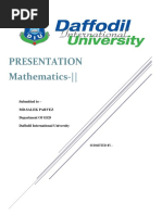 Presentation Mathematics - : Submitted To - MD - Salek Parvez Department of GED Daffodil International University