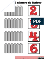 Actividades Aprender Las Cantidades - Colorea El Número de Lápices