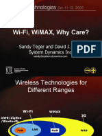 Wi-Fi, Wimax, Why Care?: Sandy Teger and David J. Waks System Dynamics Inc