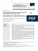 Otorhinolaryngology: Sensorineural Hearing Loss in The Acute Phase of A Single Episode of Acute Otitis Media