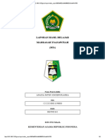 Laporan Hasil Belajar Madrasah Tsanawiyah (MTS) : Anaisa Fathu Khoerurahma