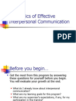 The Basics of Effective Interpersonal Communication