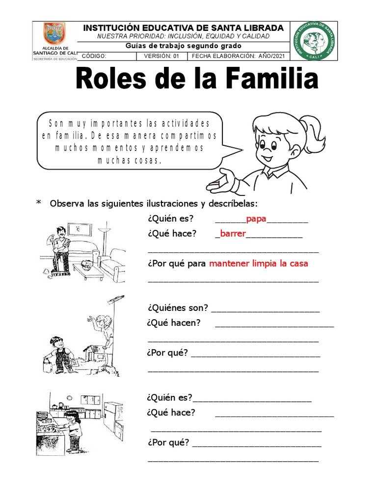 Hojas De Trabajo Sobre La Familia De Hechos, Segundo Grado ¿Qué