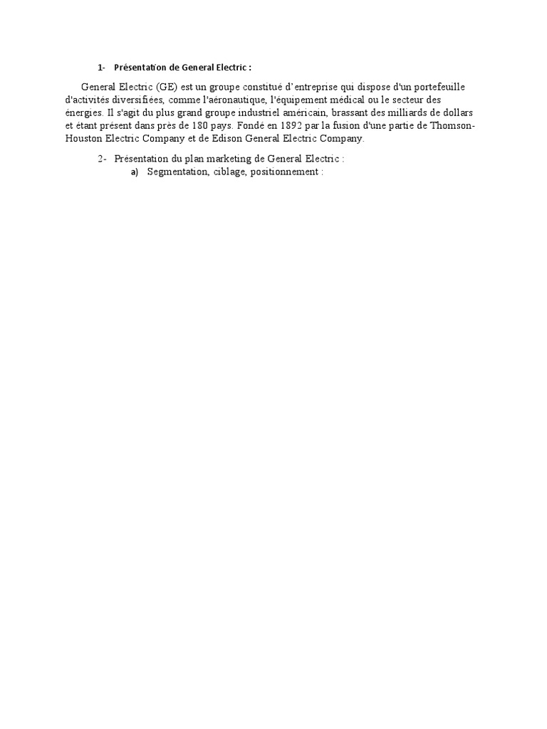 Présentation de General Electric | PDF