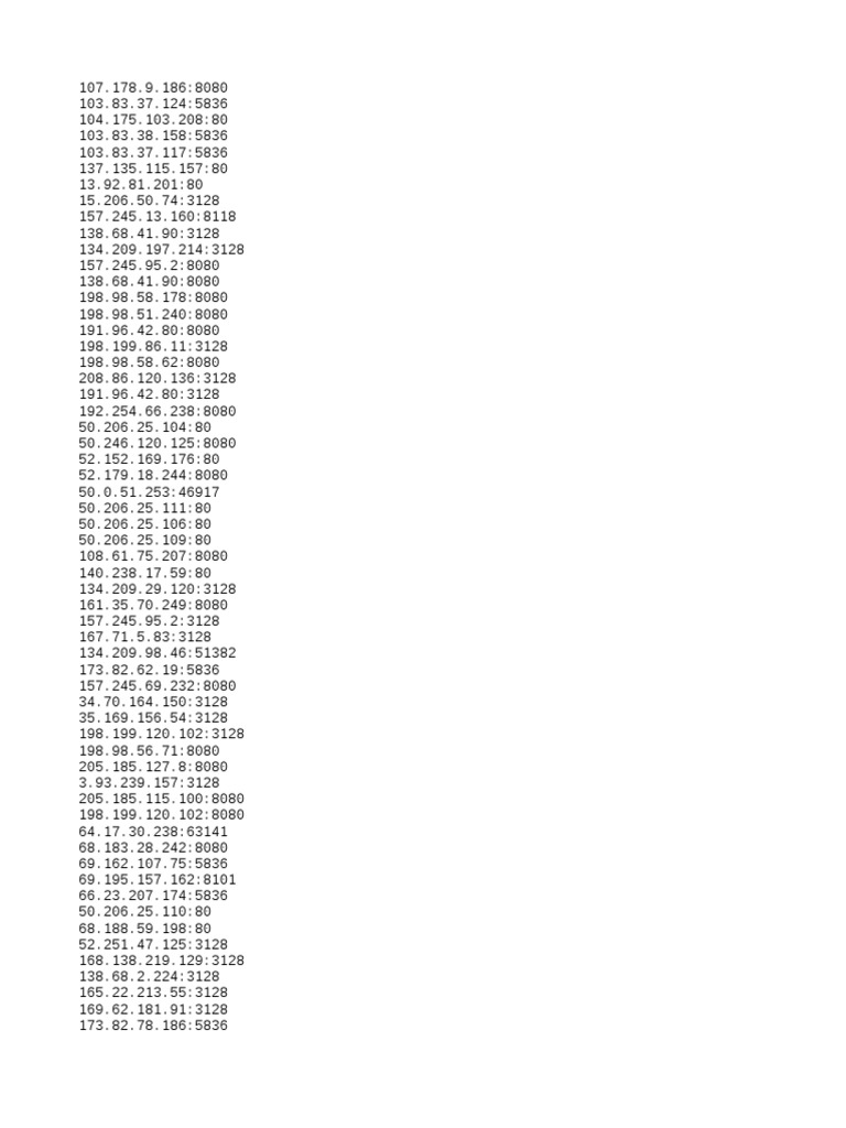 Proxy Server IP List | PDF