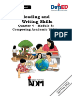 Reading and Writing Skills: Quarter 4 - Module 8: Composing Academic Writing