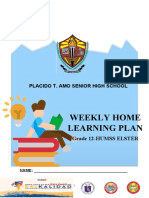 Weekly Home Learning Plan: Placido T. Amo Senior High School