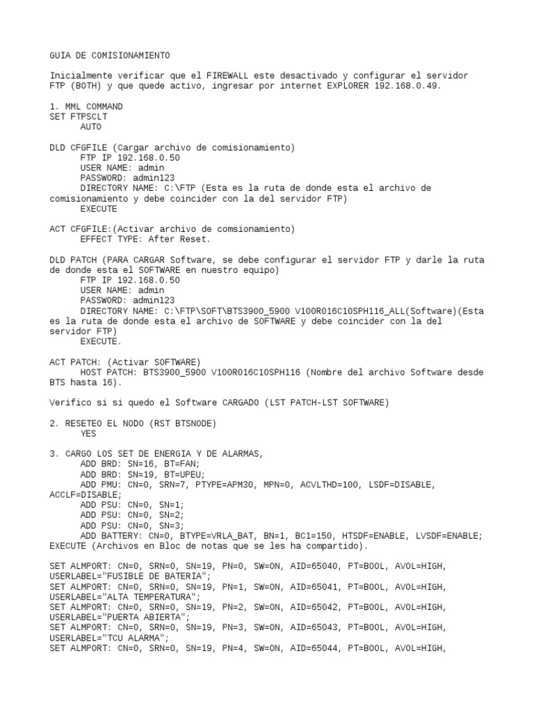 Archivo GUIA para Comsionamiento de ENODEB | PDF | Protocolo de ...