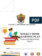 Weekly Home Learning Plan: Placido T. Amo Senior High School