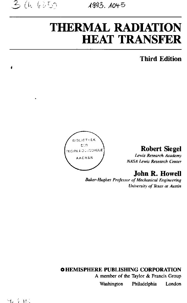 Thermal Radiation Heat Transfer, Third Edition | PDF