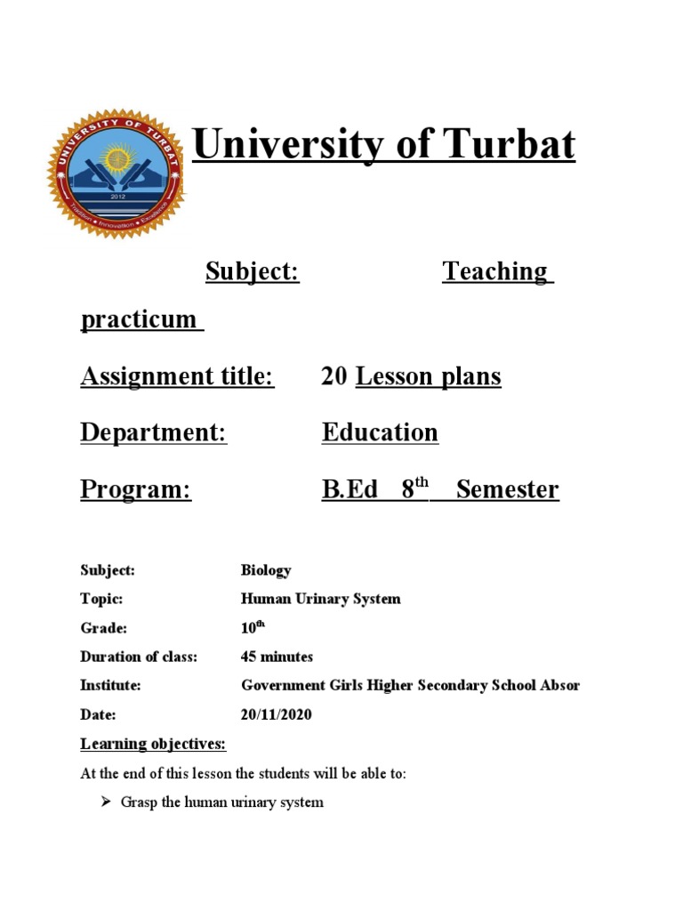 B.Ed Lesson Plans for Science and Biology | PDF | Lesson Plan | Lecture
