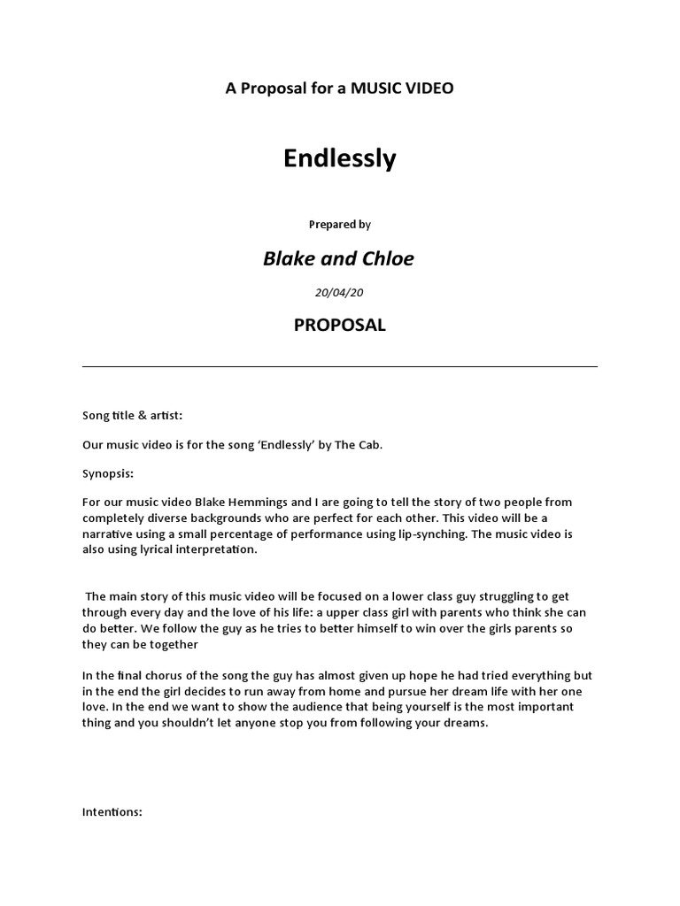 Proposal | PDF | Entertainment (General)